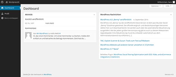 wordpress komponenten dashboard_abonnent