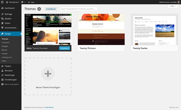 wordpress komponenten: themes